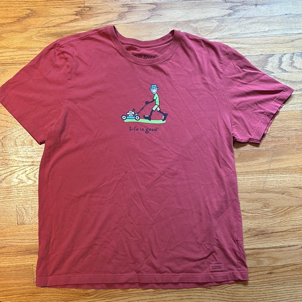 Life Is Good Men's Maroon Graphic Tee